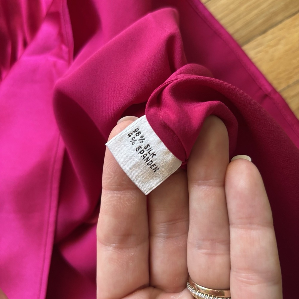 VTG Talbots Petites Silk Babydoll Camisole 6 Fuchsia‎  Sleeveless Y2K 2000s Cami - Picture 6 of 9